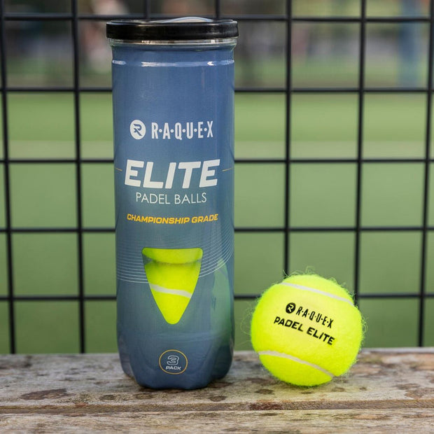 Raquex Elite Padel Balls – 2x Tubes of 3 (6 Balls)