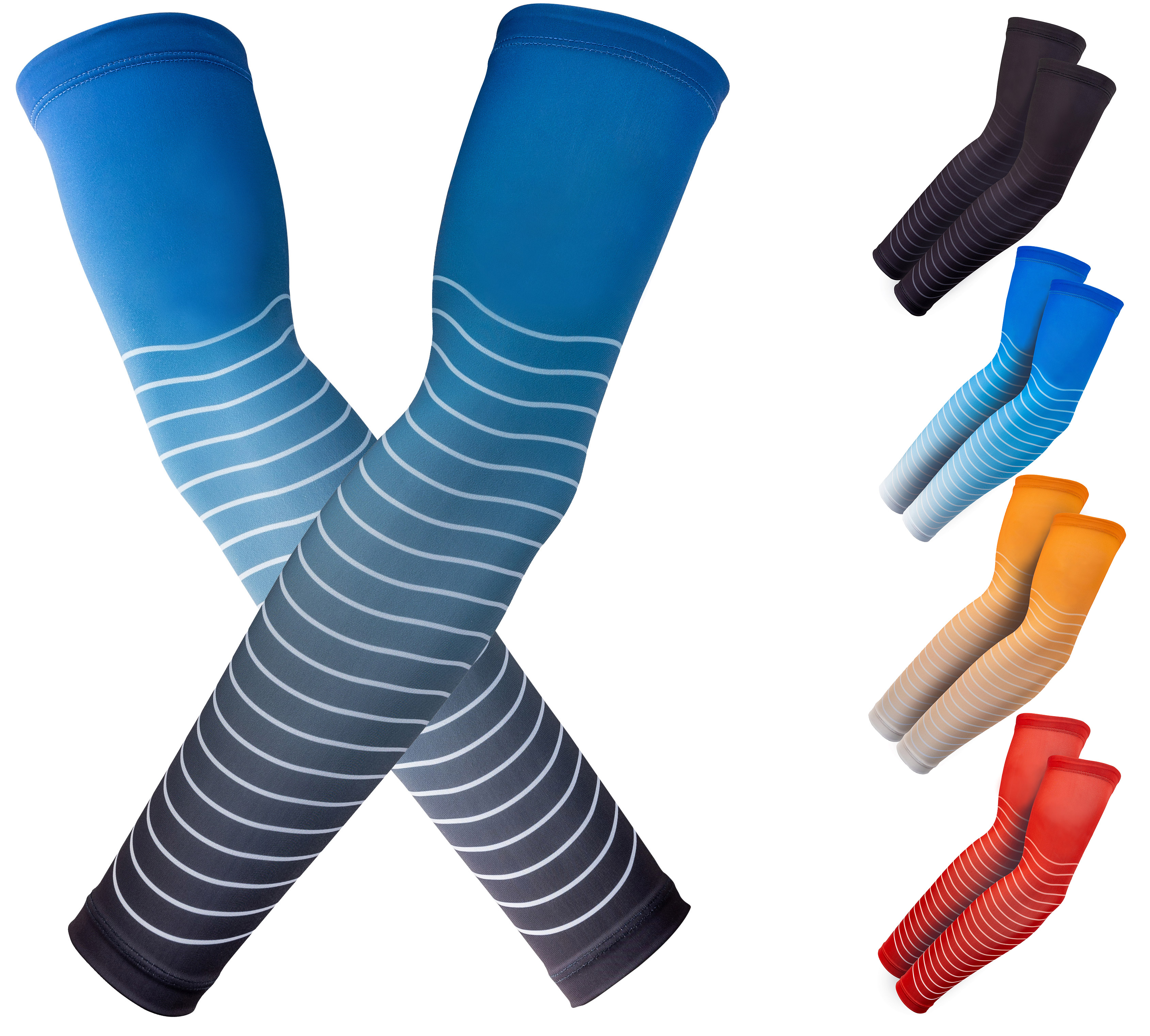 Compression arm sleeves for sports